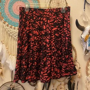 Ann Taylor LOFT Red and Black Skirt, Size S